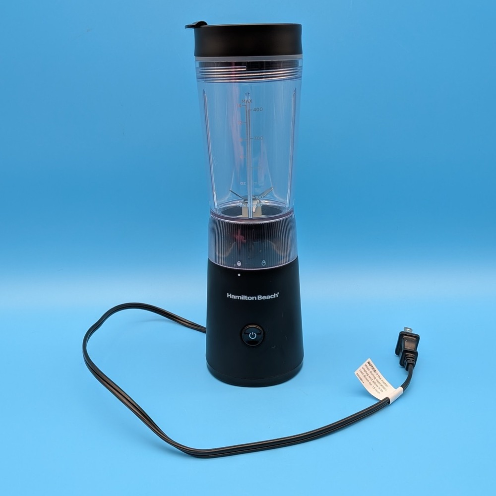Hamilton Beach Personal 14 oz Blender w Travel Lid 12" Black A4442FXW